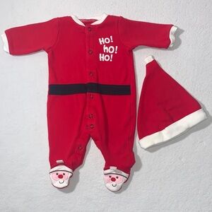 Carter's Red Santa One Piece with Hat Size Newborn